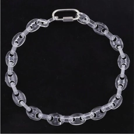 Clear pig nose chain necklace w clasp