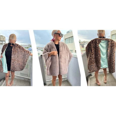 Burself faux fur poncho