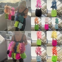 DIR69 x burself eco fur bag w tulle handle