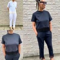 fringed hem cropped top