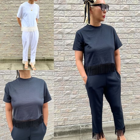 fringed hem cropped top