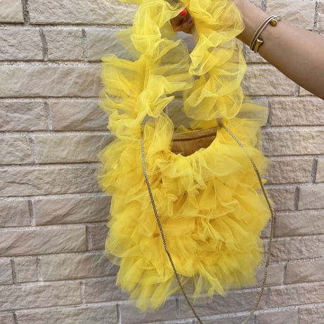 Wild flower ruffle tulle bag