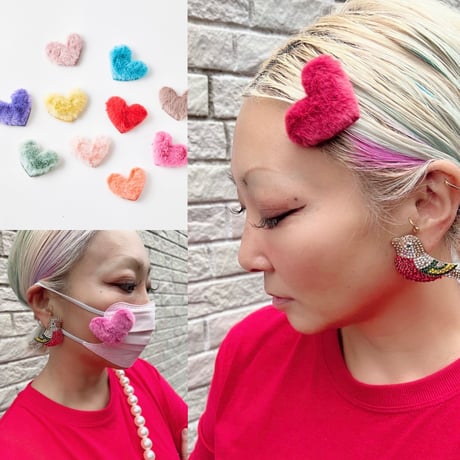 Eco fur heart pin