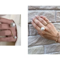 Unique pearl double ring