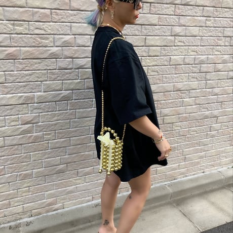 Beaded bucket bag