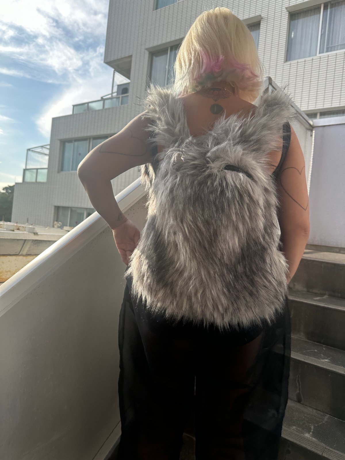 Faux fur backpack | burself