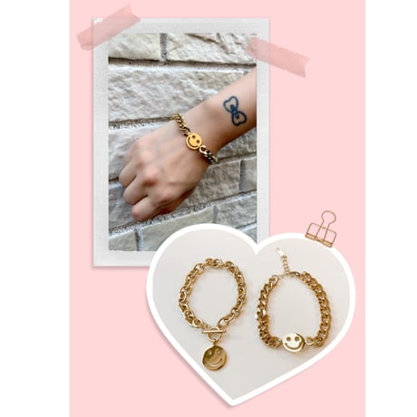 Smiley chain bracelet