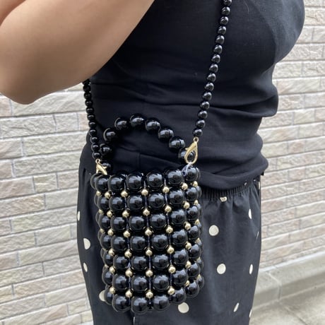 Beaded bucket bag