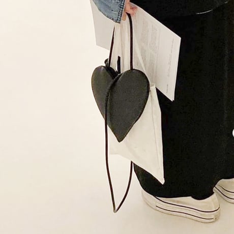 Black heart shape bag