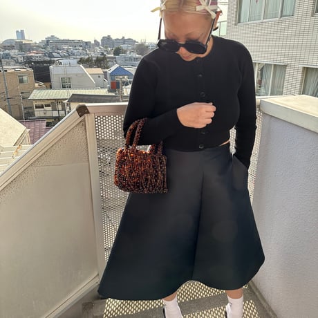 Brown beaded fringe bag