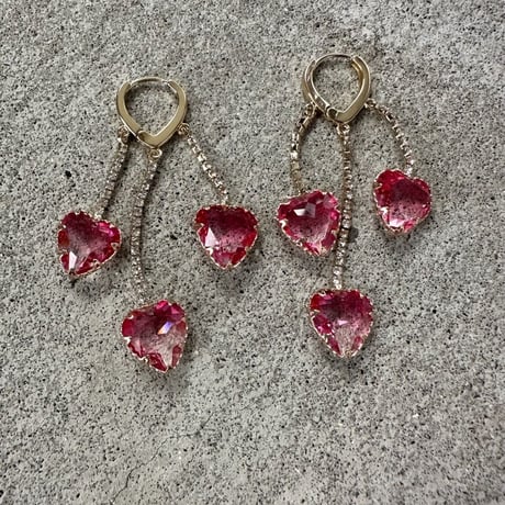 Pink heart design earrings