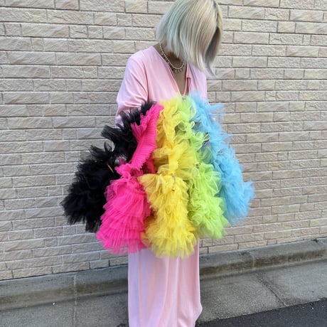 Wild flower ruffle tulle bag