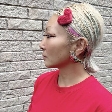 Eco fur heart pin