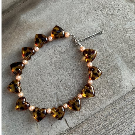 Leopard pattern /  necklace / earrings