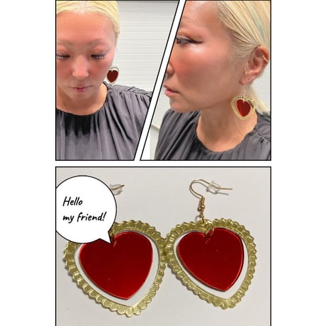 mirror corazon earrings