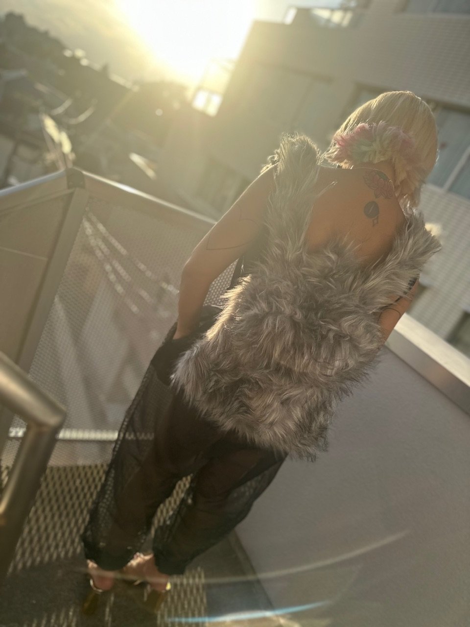 Faux fur backpack | burself