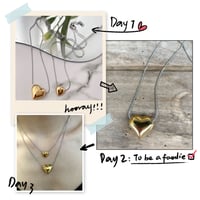 BI colored heart necklace / large