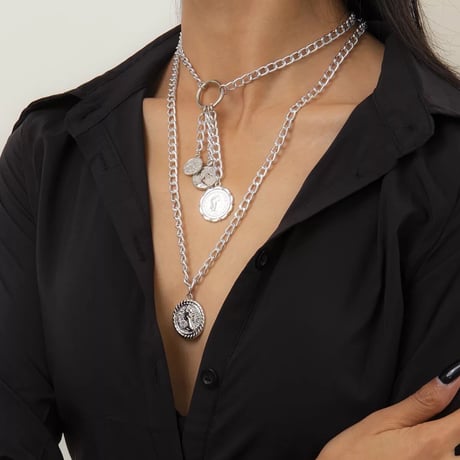 Layered coin necklace