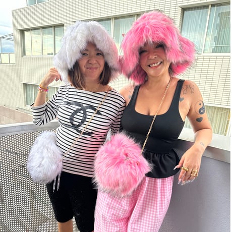 Set of Fluffy hat & bag