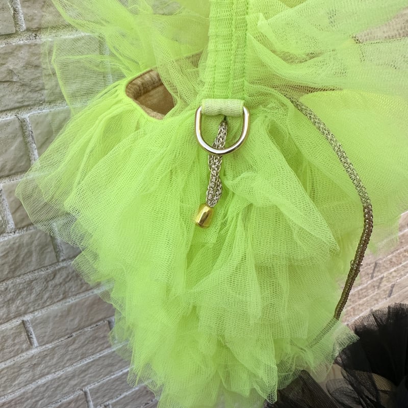 burself バーセルフ チュールショルダーバッグ Wild flower ruffle tulle bag | burself