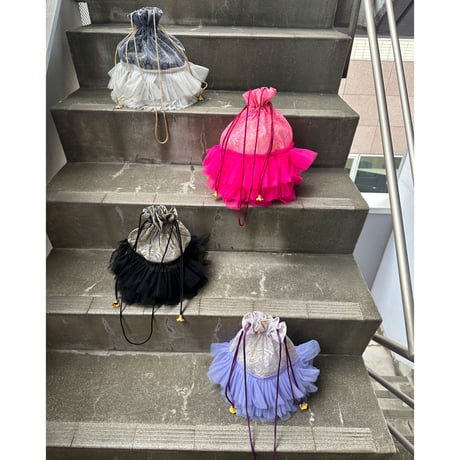 Lace tulle frilled drawstring bag by DIR69 x burself