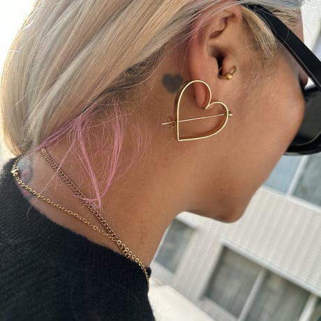 Open heart two way earrings