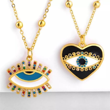 heart eye ／open eye necklace