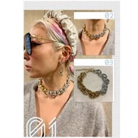 Bi color chunky chain necklace