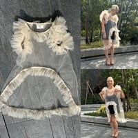 Frilled tulle long tunic