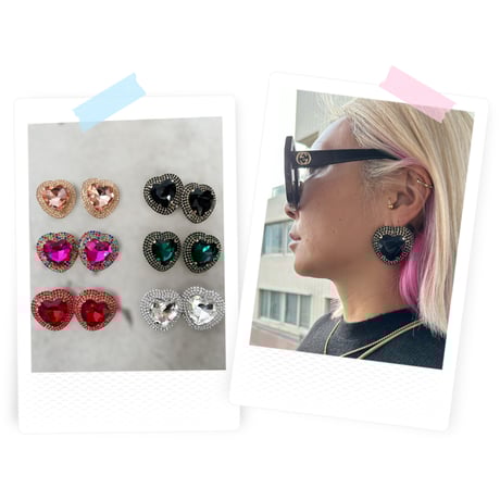 Big heart bijou earrings
