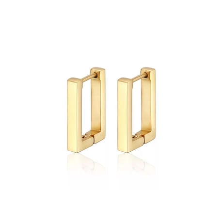 Square gold earrings