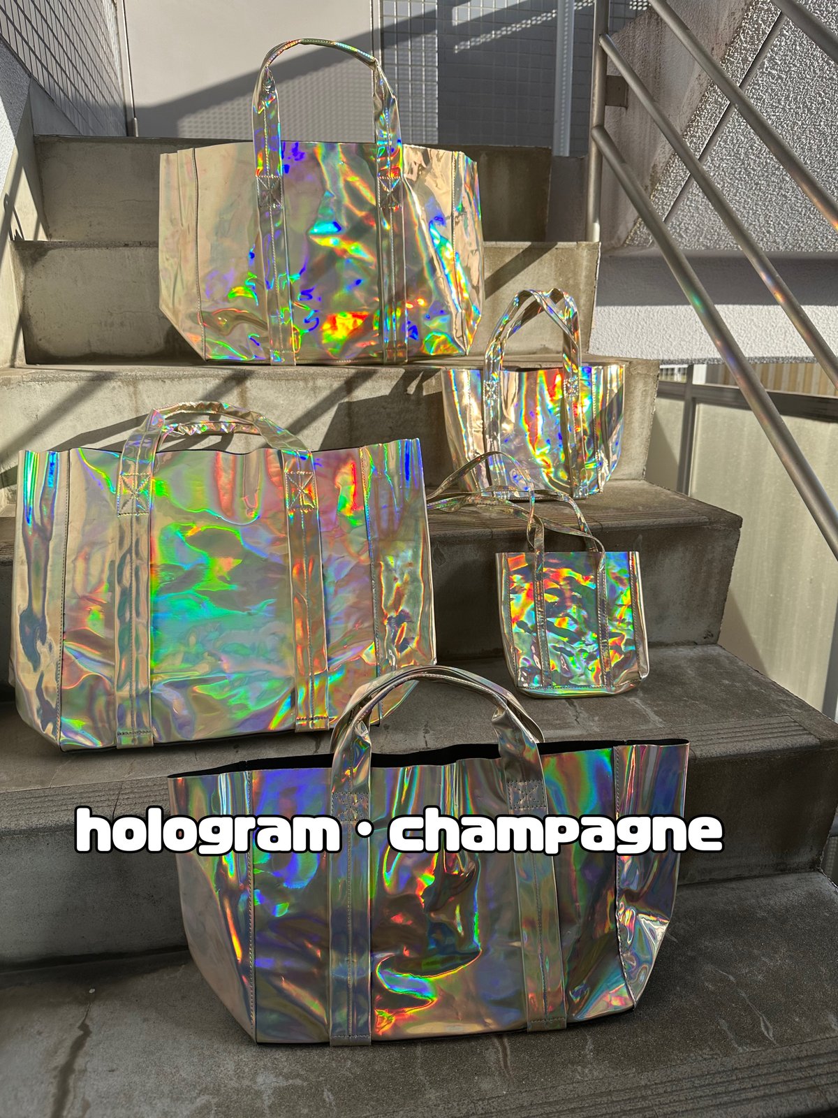holographic mirror tote small | burself