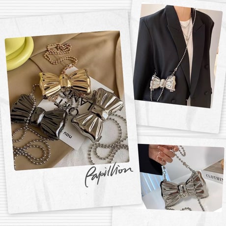 Tiny metal bow bag