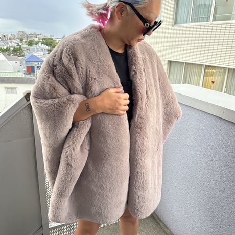 Burself faux fur poncho