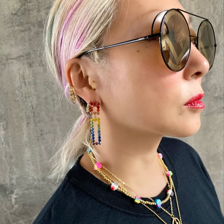 Rainbow Rec earrings