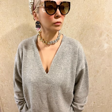 Bi color chunky chain necklace