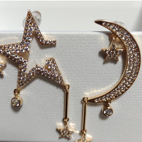 Moon and star earrings
