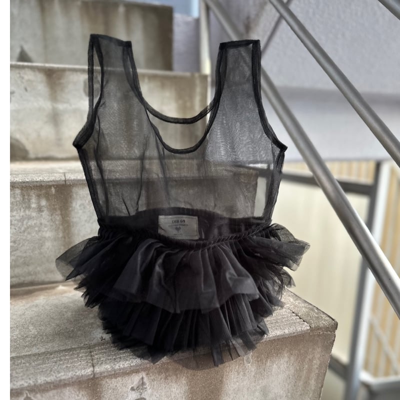Frilled tulle shopper bag by burself x DIR69 |