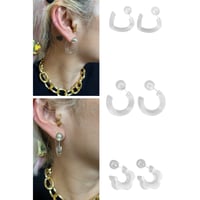 Various clear earrings