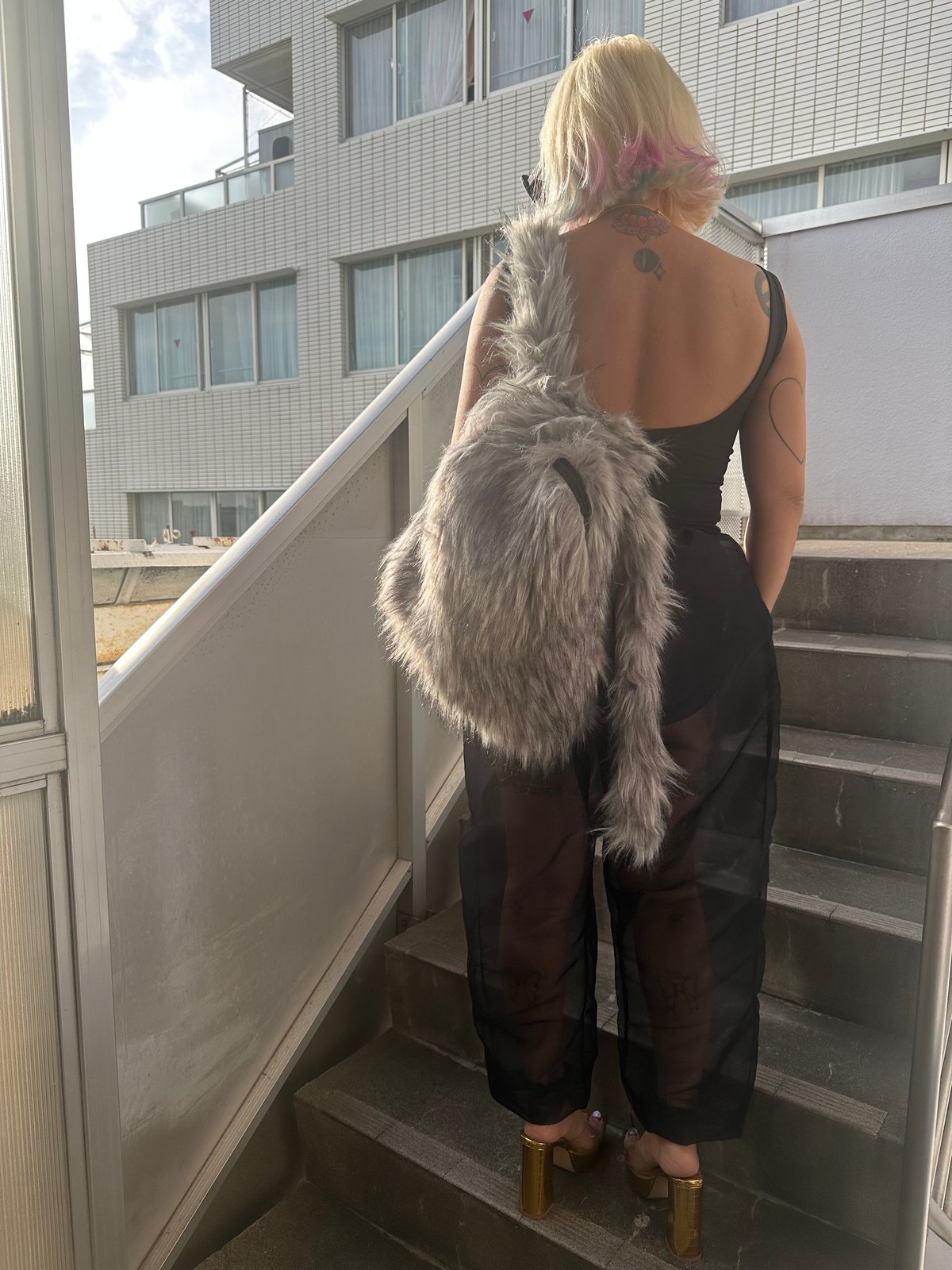 Faux fur backpack | burself