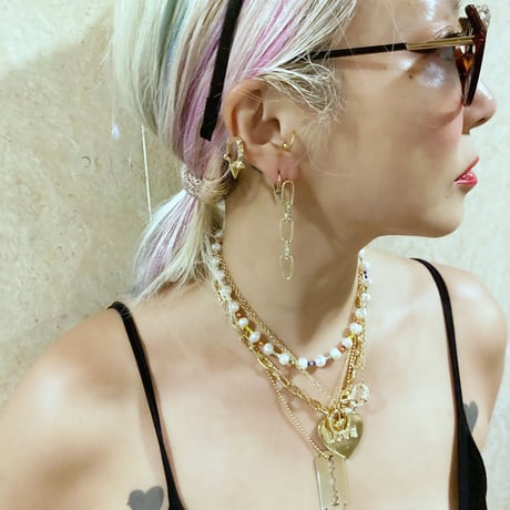 Combi chain earrings