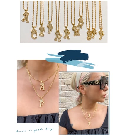 Crown letter necklace