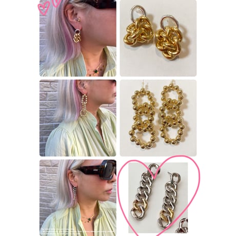 Gold chain design earrings