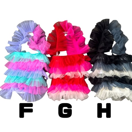 DIR69 x burself stripe tulle bag