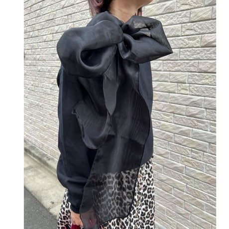 organza bow sweat tops