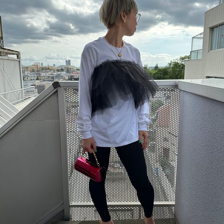 Tulle peplum tee