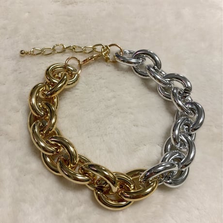 Bi color chunky chain necklace