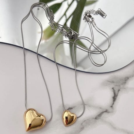 BI colored heart necklace / large