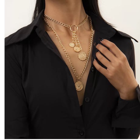 Layered coin necklace