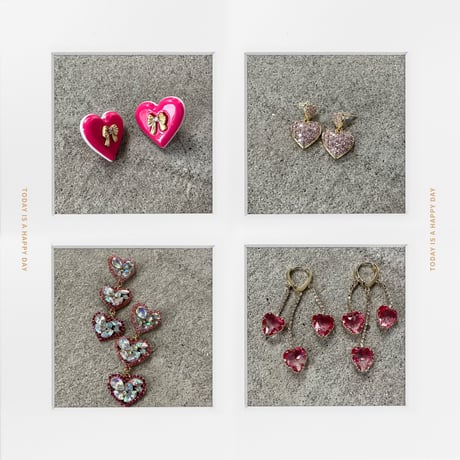 Pink heart design earrings